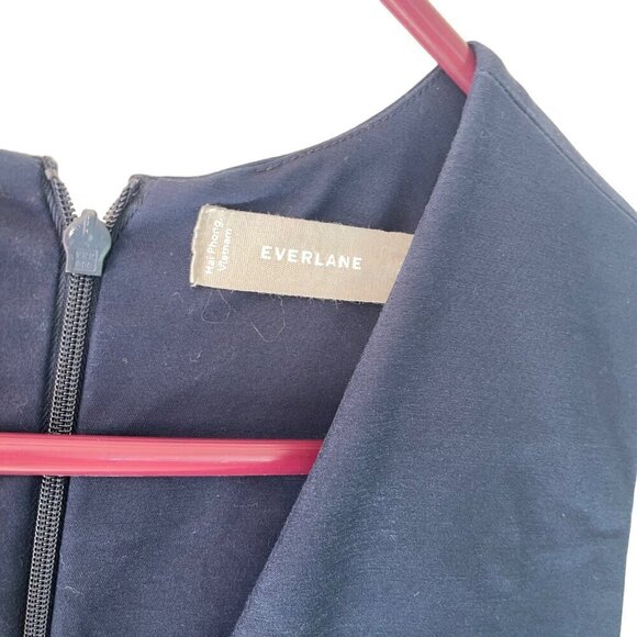 Everlane Womens Jumpsuit Size 2 Blue Sleeveless Cropped Straight Leg Pockets - Picture 5 of 8